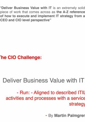 The CIO Challenge: Deliver Business Value with IT! – Run: - Aligned to described ITIL activities and processes with a Service Strategy