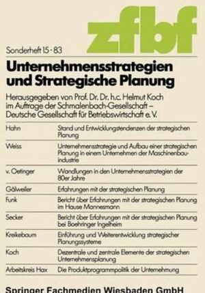 Unternehmensstrategien Und Strategische Planung